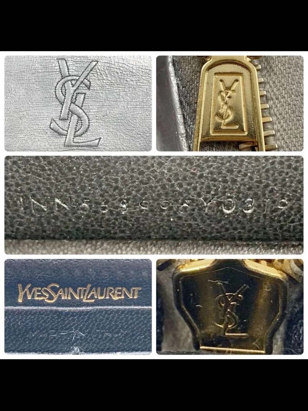 Saint Laurent Metallic Silver Leather Zip Wallet